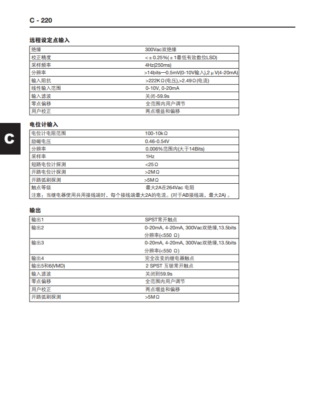 SX90過程控制器技術(shù)參數(shù)2