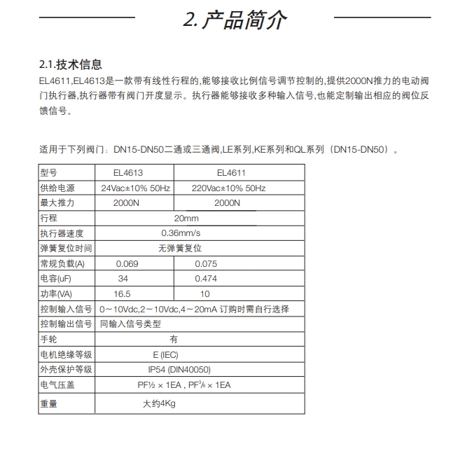 斯派莎克EL4611電動執(zhí)行器簡介