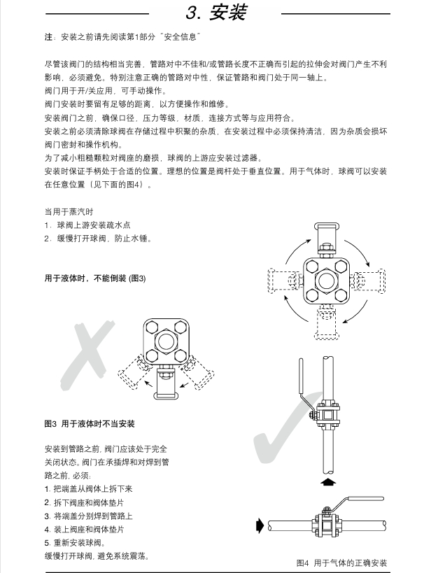 斯派莎克M10Si ISO球閥，M10Si ISO自動(dòng)控制球閥和M10Vi ISO球閥安裝方法